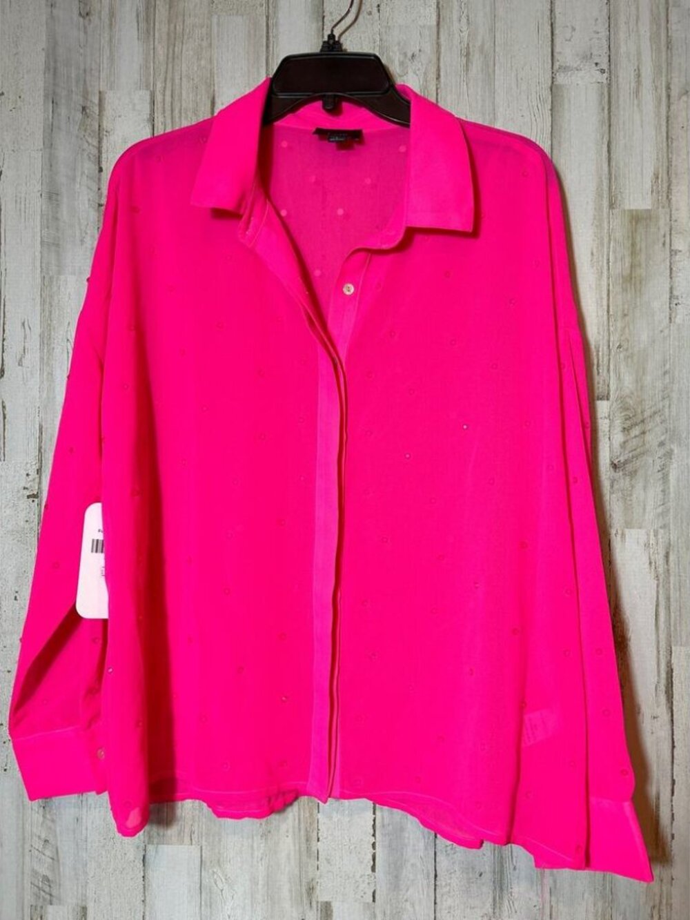 Blouse Hot Pink Bedazzled  Large